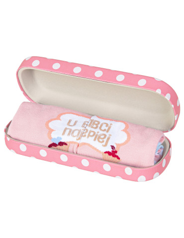 Długie - Skarpety damskie prezent dla babci w etui RÓŻOWY - produkt 4