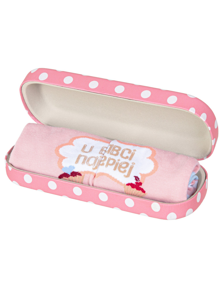 Długie - Skarpety damskie prezent dla babci w etui RÓŻOWY  - produkt moraj.pl 4