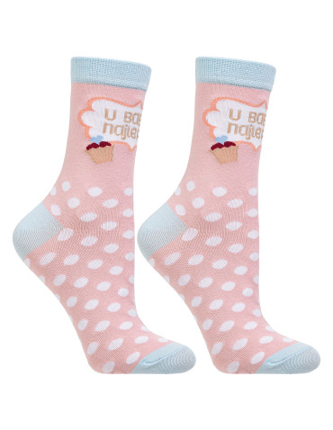 Długie - Skarpety damskie prezent dla babci w etui RÓŻOWY - produkt 3