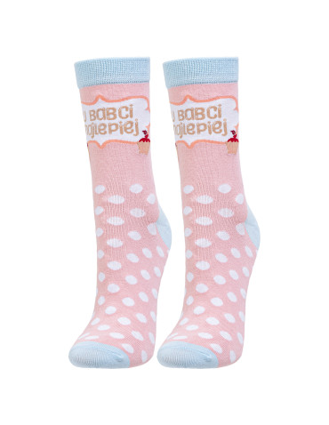 Długie - Skarpety damskie prezent dla babci w etui RÓŻOWY - produkt 6