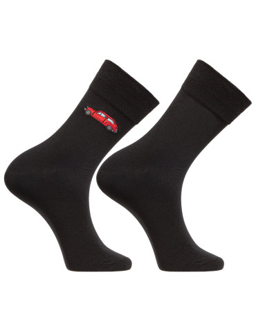 Długie - Skarpety męskie z czerwonym maluchem w etui ZIELONY - produkt 4