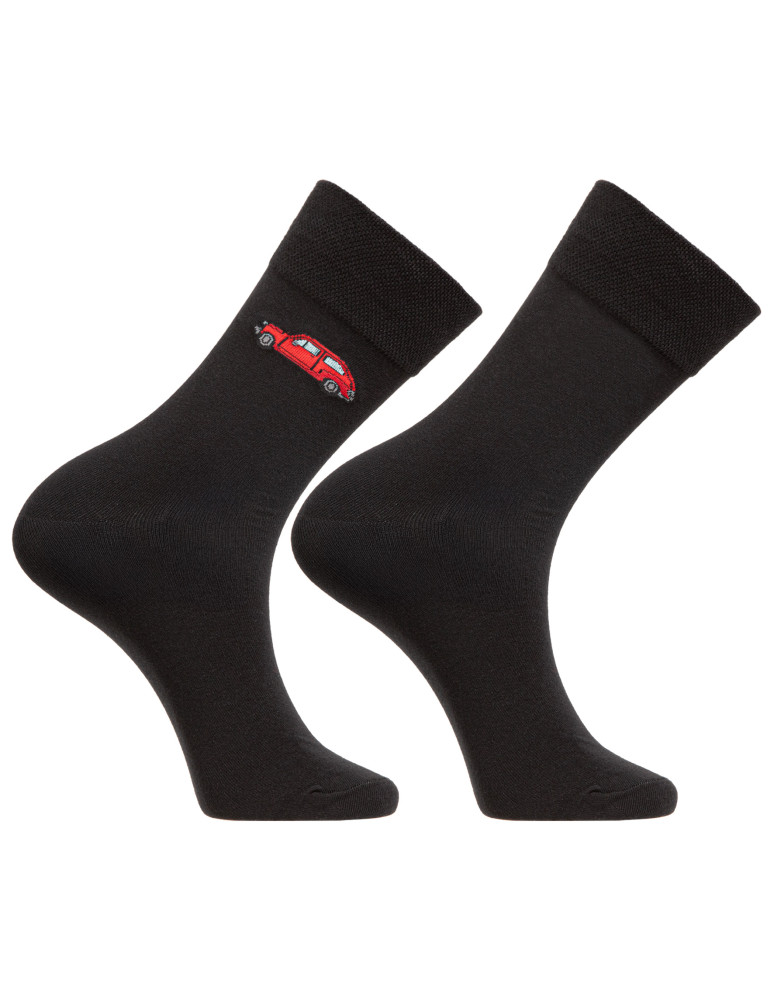 Długie - Skarpety męskie z czerwonym maluchem w etui ZIELONY  - produkt moraj.pl 4