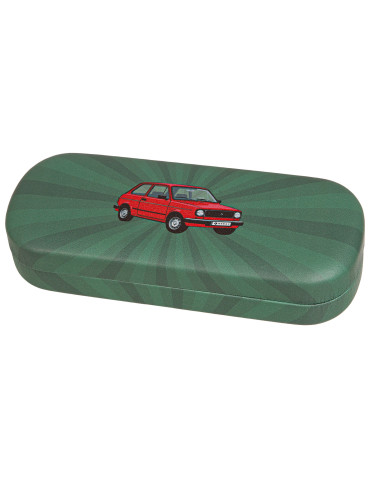 Długie - Skarpety męskie z czerwonym maluchem w etui ZIELONY - produkt 3