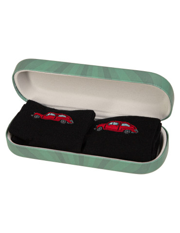 Skarpety męskie z czerwonym maluchem w etui  - produkt 2