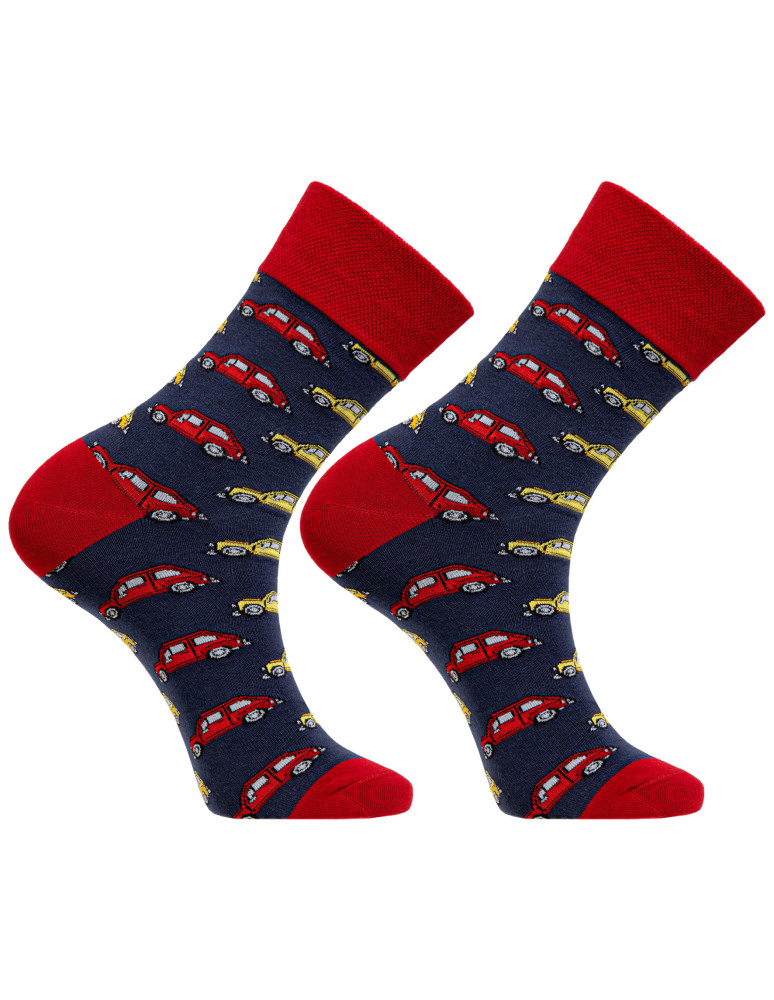 Długie - Skarpety męskie w samochody prezent dla dziadka WIELOKOLOROWY  - produkt moraj.pl 3