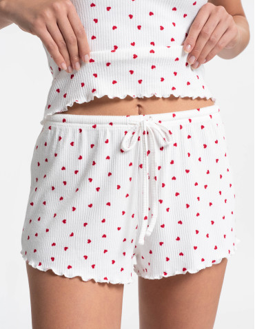 Na ramiączkach - Piżama damska dwuczęściowa w prążek BIAŁY - produkt 3