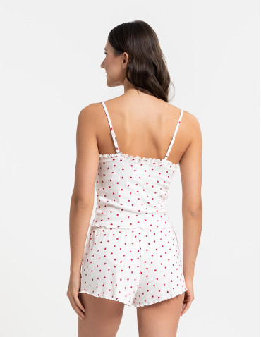 Na ramiączkach - Piżama damska dwuczęściowa w prążek BIAŁY - produkt 6