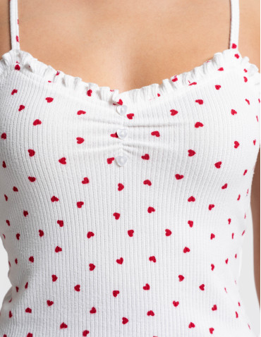 Na ramiączkach - Piżama damska dwuczęściowa w prążek BIAŁY - produkt 7