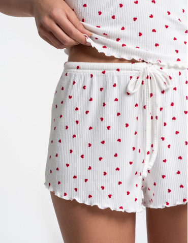 Na ramiączkach - Piżama damska dwuczęściowa w prążek BIAŁY - produkt 11