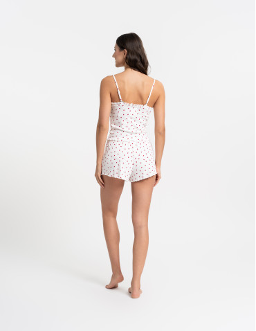 Na ramiączkach - Piżama damska dwuczęściowa w prążek BIAŁY - produkt 13