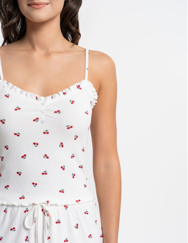 Na ramiączkach - Piżama damska dwuczęściowa w prążek WZÓR 1 - produkt 8