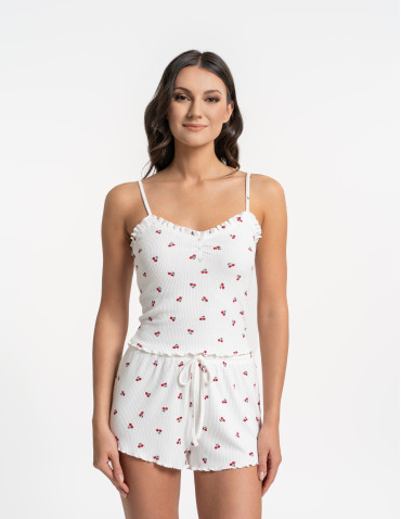 Na ramiączkach - Piżama damska dwuczęściowa w prążek WZÓR 1 - produkt 3