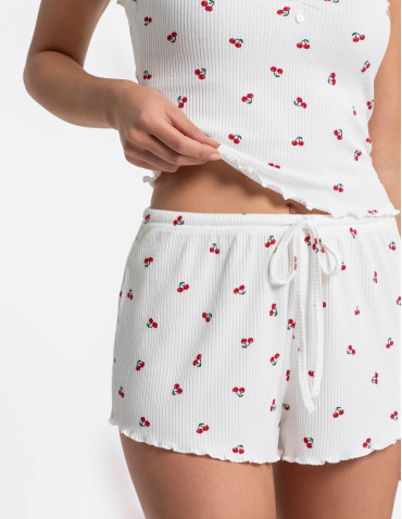 Na ramiączkach - Piżama damska dwuczęściowa w prążek WZÓR 1 - produkt 7