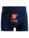 Bokserki męskie bawełniane dopasowane z walentynkowym wzorem GRANATOWY
