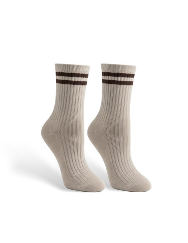 Długie - Skarpety damskie w prążek długie z paskami 5-pak WIELOKOLOROWY - produkt 4