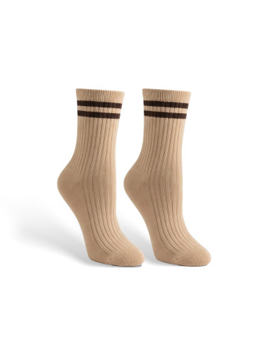 Długie - Skarpety damskie w prążek długie z paskami 5-pak WIELOKOLOROWY - produkt 5