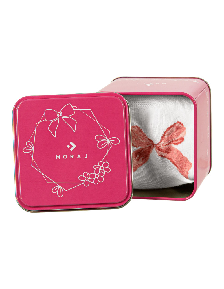 Długie - Skarpety damskie bawełniane z różową kokardką WIELOKOLOROWY - produkt moraj.pl 2