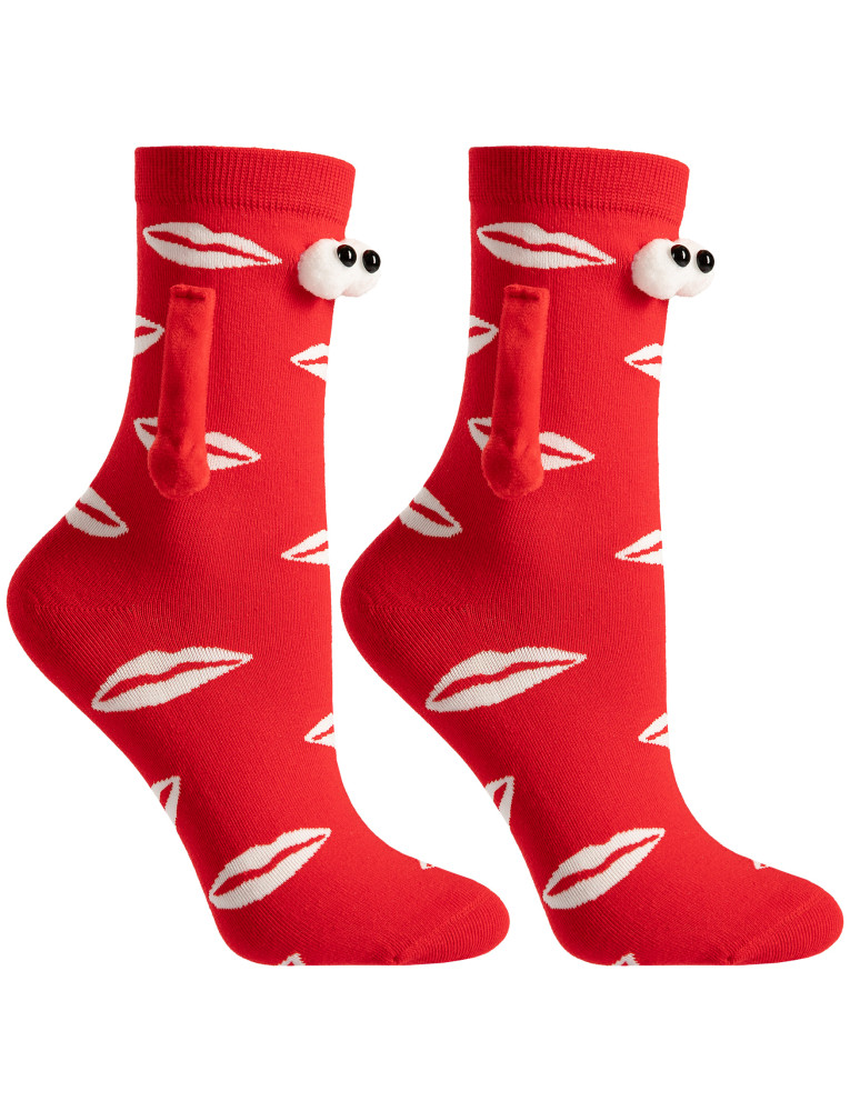 Długie - Zabawne skarpety damskie Friendsy z magnetycznymi rączkami WZÓR 3  - produkt moraj.pl 2