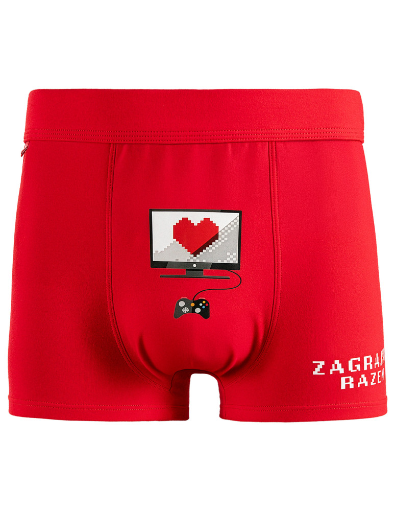 Bokserki dopasowane - Zabawne bokserki męskie dla gracza w puszce CZERWONY  - produkt moraj.pl 4