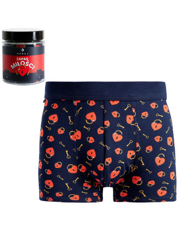 Bokserki męskie z nadrukiem zapas miłości w słoiku