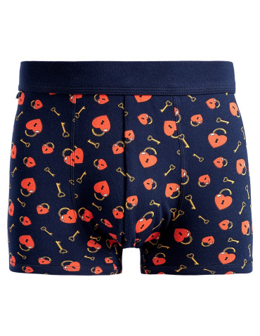 Bokserki dopasowane - Bokserki męskie z nadrukiem zapas miłości w słoiku GRANATOWY - produkt 3