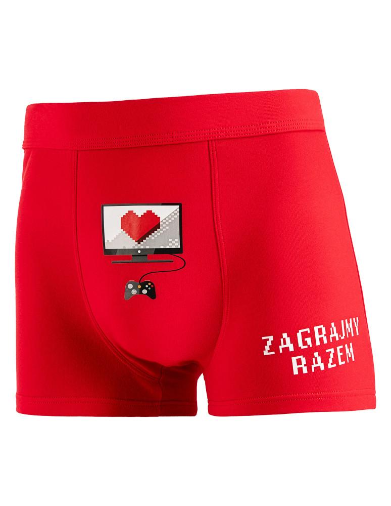 Bokserki dopasowane - Zabawne bokserki męskie dla gracza w puszce CZERWONY  - produkt moraj.pl 5