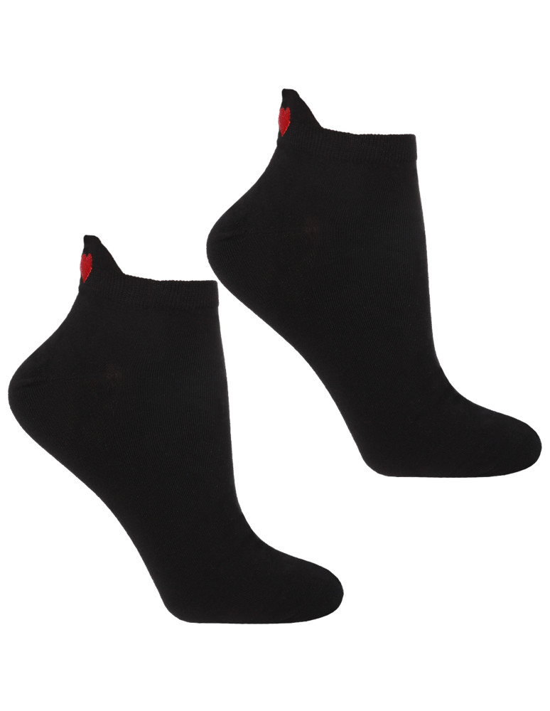 Stopki - Skarpety stopki damskie z zapiętką i haftem serce 12-pak WIELOKOLOROWY - produkt moraj.pl 3