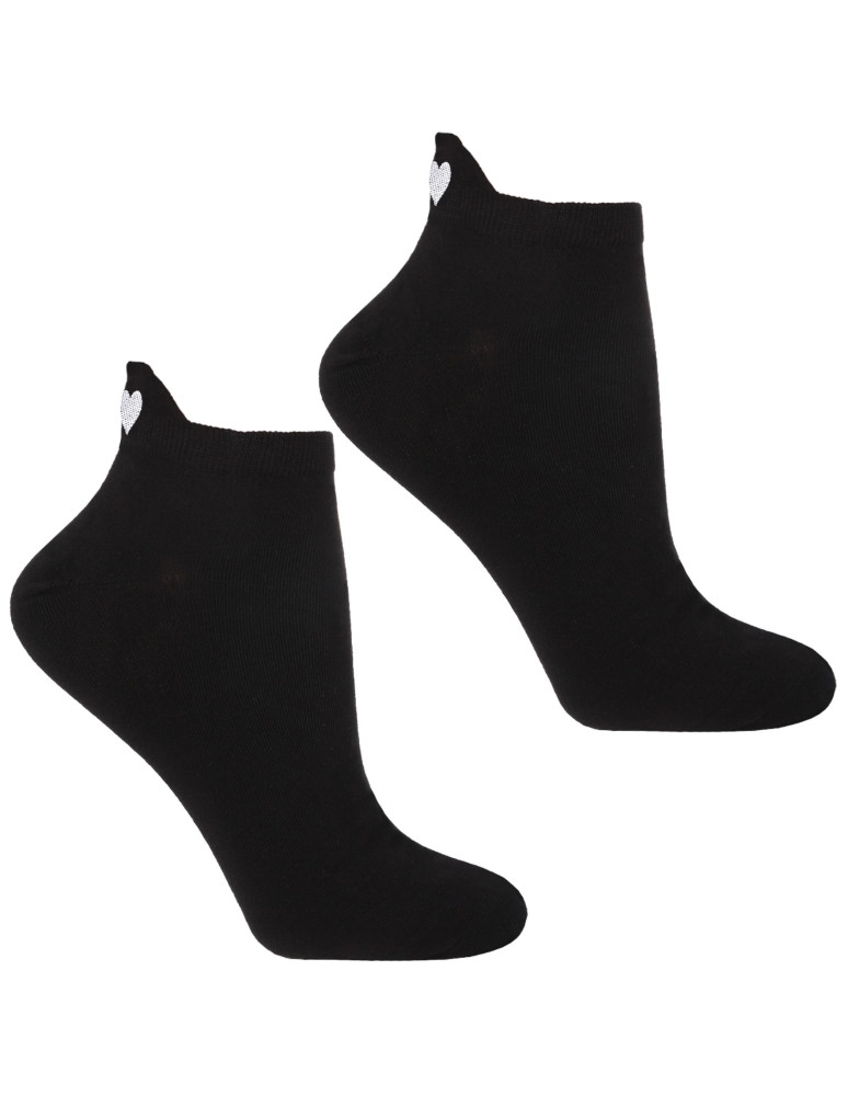 Stopki - Skarpety stopki damskie z zapiętką i haftem serce 12-pak WIELOKOLOROWY - produkt moraj.pl 4