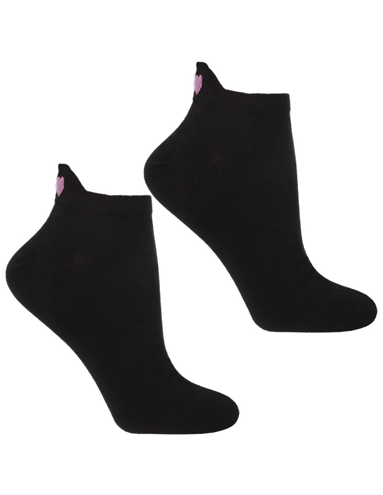 Stopki - Skarpety stopki damskie z zapiętką i haftem serce 12-pak WIELOKOLOROWY - produkt moraj.pl 5