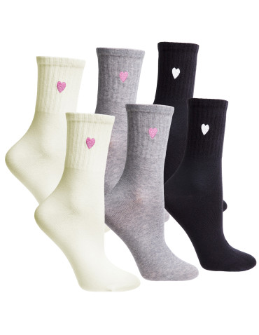 Skarpety damskie bawełniane długie z szerokim ściągaczem 6-pak