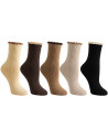 Skarpetki damskie długie prążkowane z falbanką 5-pak WIELOKOLOROWY