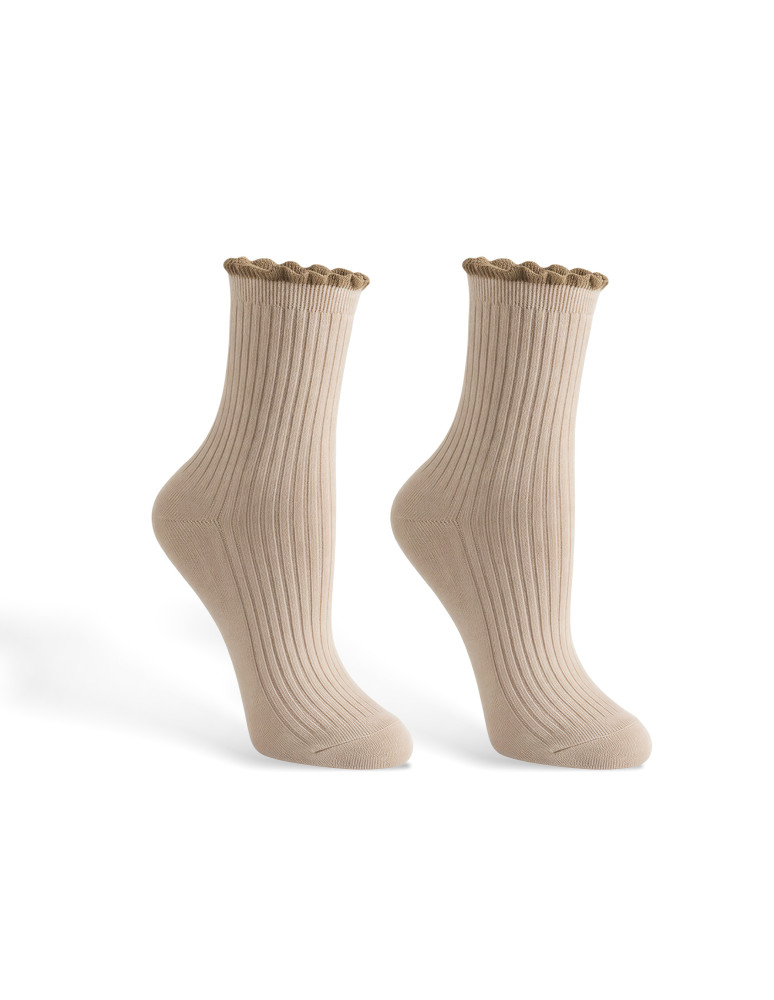 Długie - Skarpetki damskie długie prążkowane z falbanką 5-pak WIELOKOLOROWY  - produkt moraj.pl 4