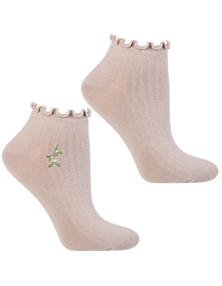 Stopki - Skarpety damskie stopki z haftem kwiatowym 3-pak WIELOKOLOROWY  - produkt moraj.pl 4