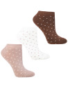 Skarpety damskie stopki w kropki 3-pak WIELOKOLOROWY