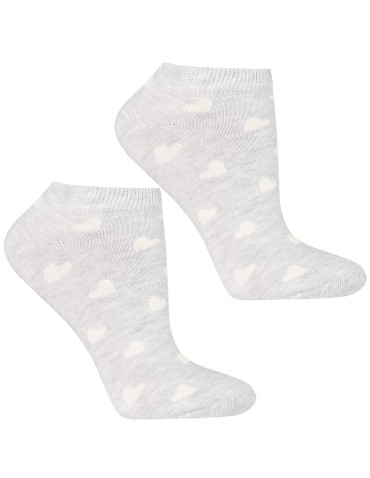 Stopki - Skarpety damskie stopki bawełniane z serduszkami 3-pak WIELOKOLOROWY - produkt 3