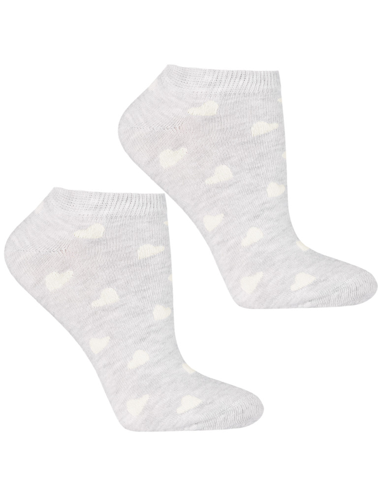 Stopki - Skarpety damskie stopki bawełniane z serduszkami 3-pak WIELOKOLOROWY  - produkt moraj.pl 3