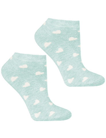 Stopki - Skarpety damskie stopki bawełniane z serduszkami 3-pak WIELOKOLOROWY - produkt 4