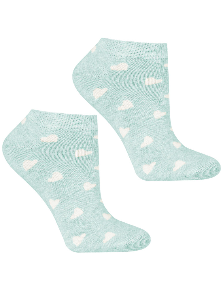 Stopki - Skarpety damskie stopki bawełniane z serduszkami 3-pak WIELOKOLOROWY  - produkt moraj.pl 4