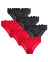 Majtki figi damskie bikini siateczkowe z koronką 6-pak WIELOKOLOROWY