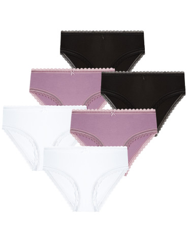 Majtki damskie figi bikini Plus Size bawełniane 6-pak