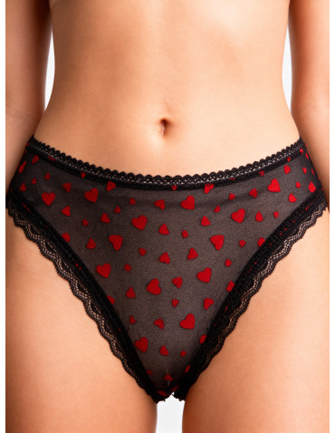 Figi - Majtki damskie brazyliany z siateczki w serduszka 6-pak WIELOKOLOROWY - produkt 4