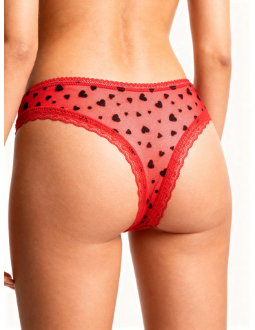 Majtki damskie brazyliany z siateczki w serduszka 6-pak  - produkt 2