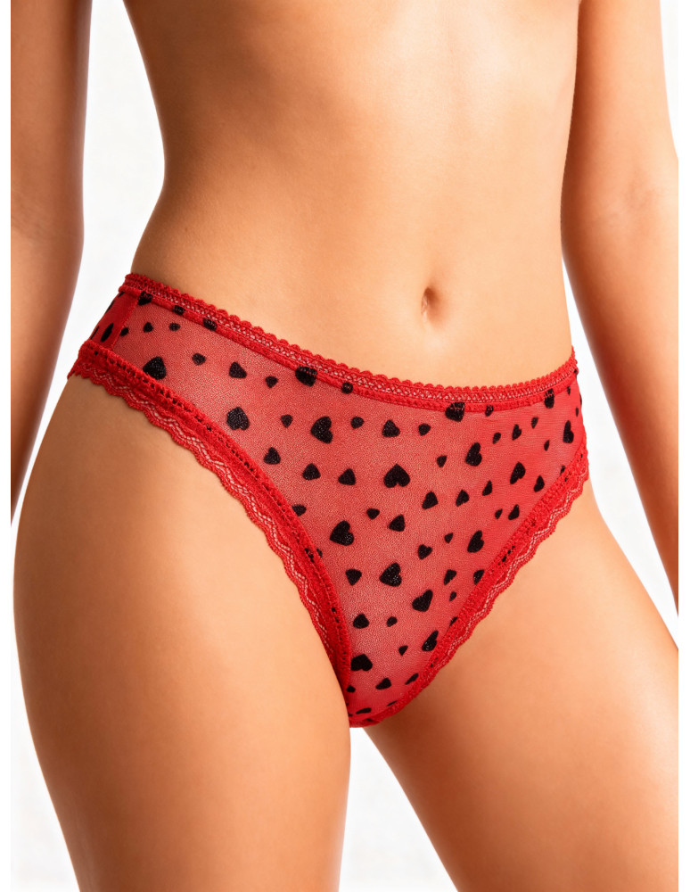 Figi - Majtki damskie brazyliany z siateczki w serduszka 6-pak WIELOKOLOROWY  - produkt moraj.pl 3