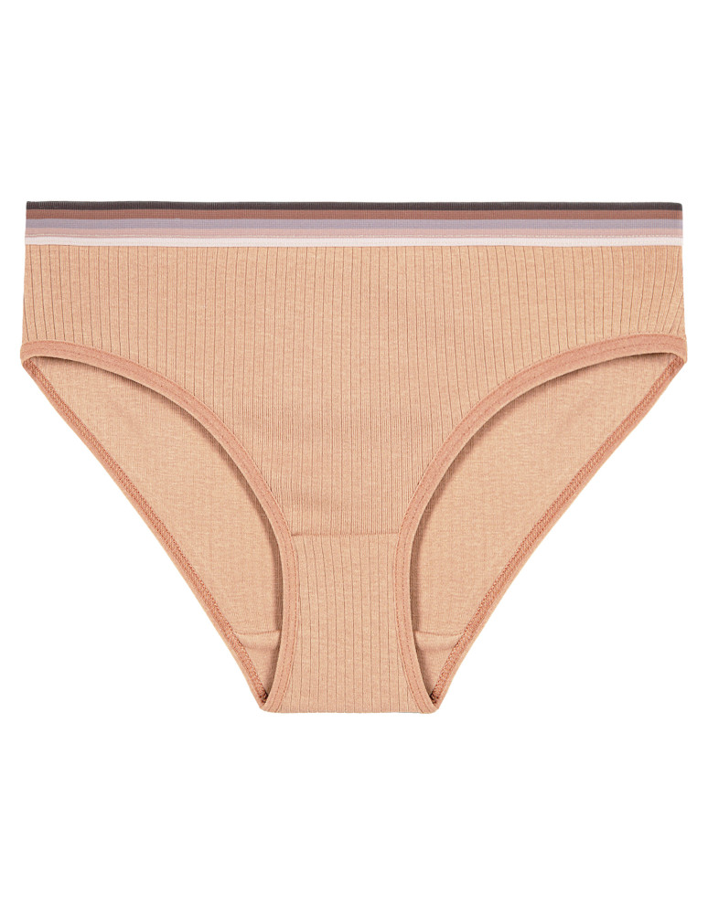 Figi - Figi damskie bikini klasyczne w prążek z gumką 6-pak WIELOKOLOROWY  - produkt moraj.pl 4