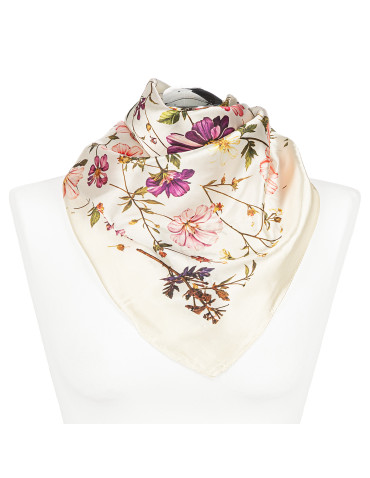 Apaszka damska z motywem łąkowych kwiatów