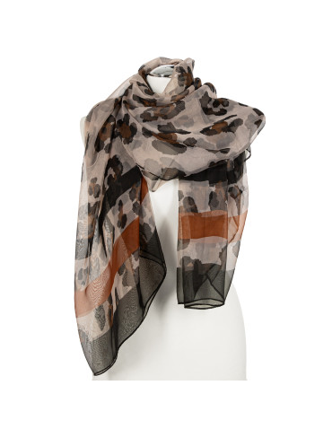 Cienki szal damski z motywem panterki