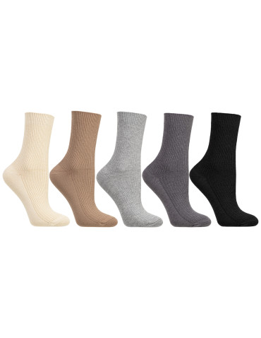 Damskie skarpety bawełniane z bezuciskowym ściągaczem 5-pak