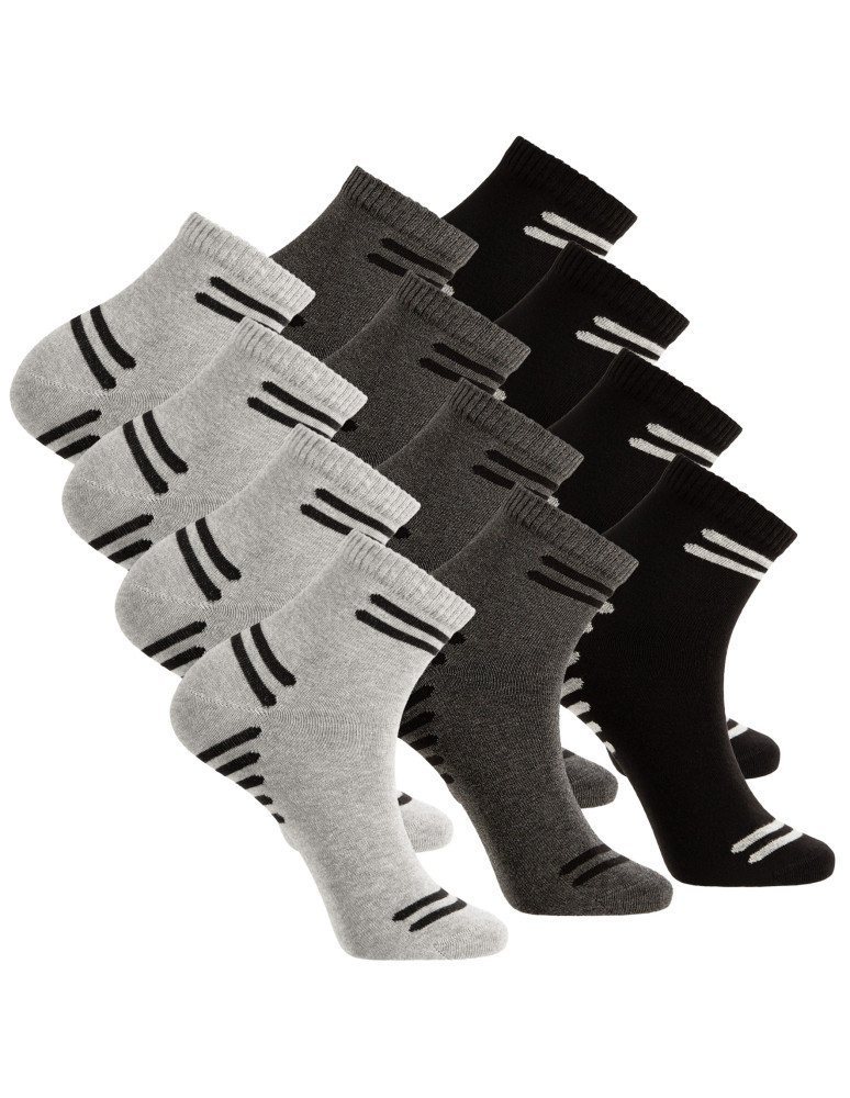 Za kostkę - Skarpety męskie za kostkę sportowe z klasycznym ściągaczem 12-pak WIELOKOLOROWY - produkt moraj.pl 1