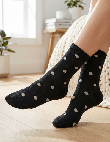 Skarpetki długie - Skarpetki damskie długie błyszczące wzór w groszki 3-pak WIELOKOLOROWY - produkt 6