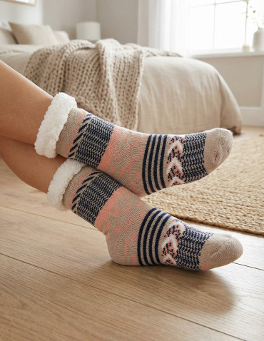 Ciepłe skarpety damskie zimowe z motywem norweskim  - produkt 2